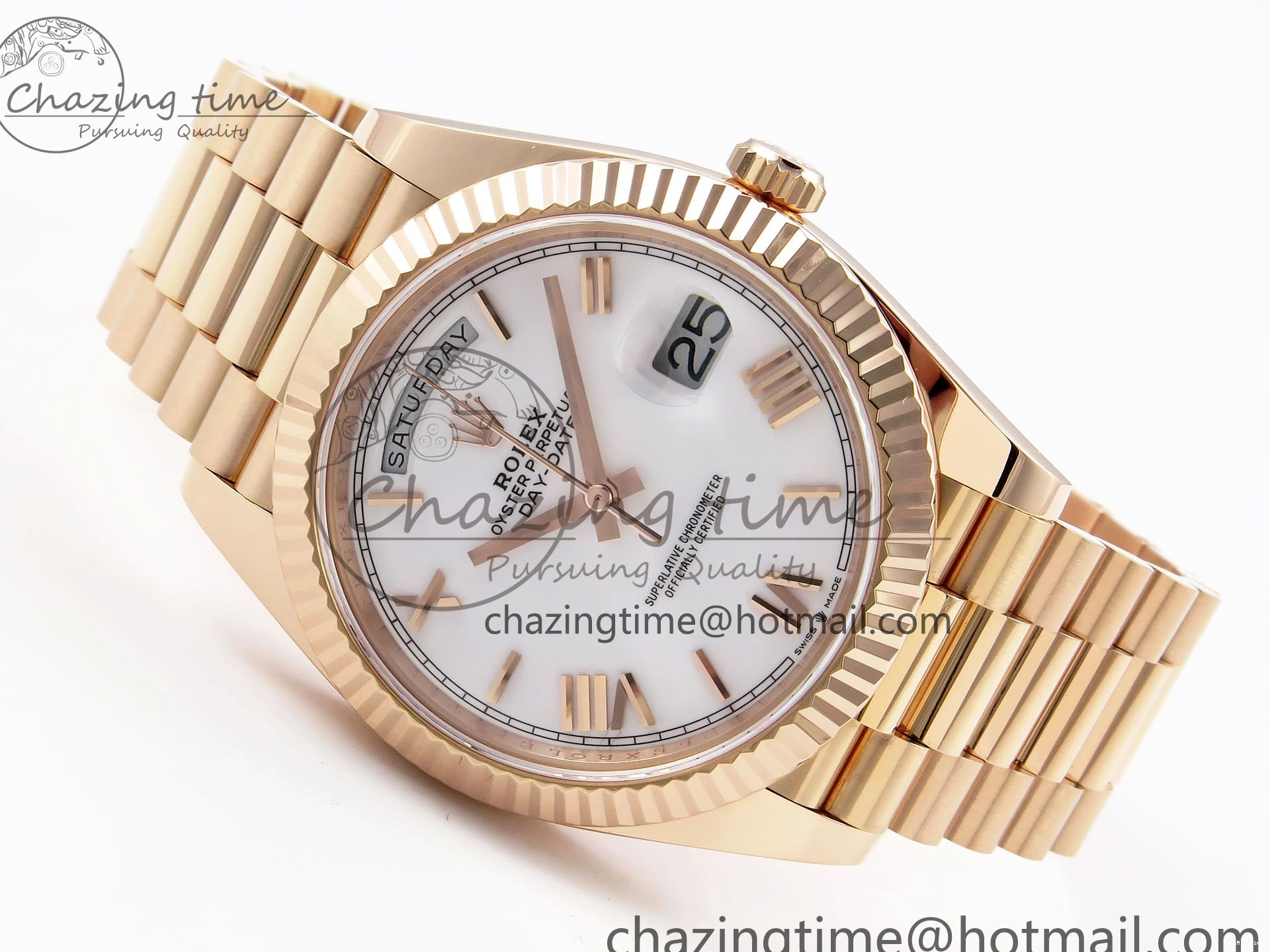 MiroTime 0318 Day Date 40 RG 228235 ARF 1:1 Best Edition White Roman Dial on President Bracelet VR Bright 1510